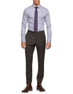 Oxford Beckton Houndstooth Slim Fit Shirt In Blue