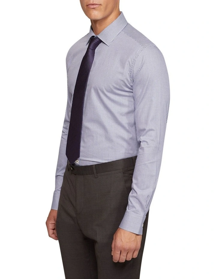 Oxford Beckton Houndstooth Slim Fit Shirt In Blue 4 Oxford Beckton Houndstooth Slim Fit Shirt In Blue - Image 2