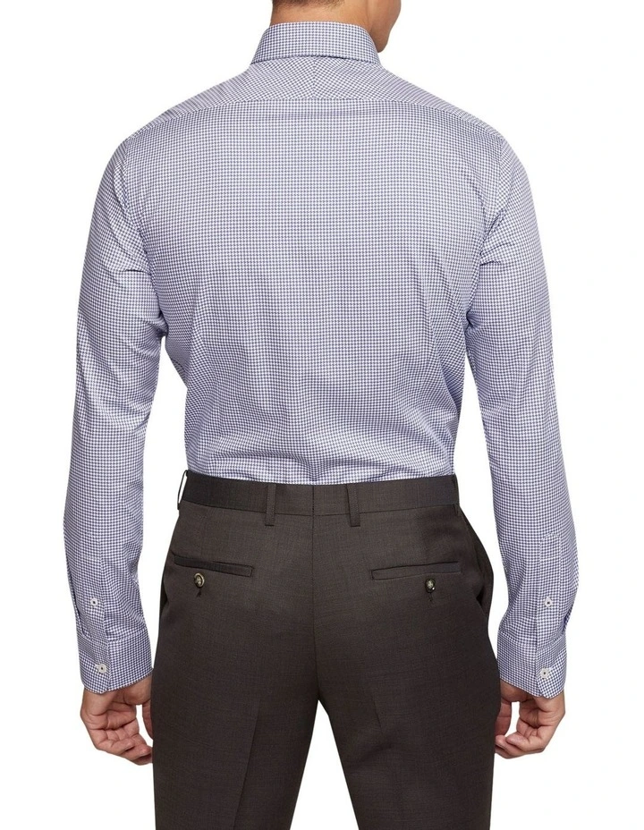Oxford Beckton Houndstooth Slim Fit Shirt In Blue 5 Oxford Beckton Houndstooth Slim Fit Shirt In Blue - Image 3