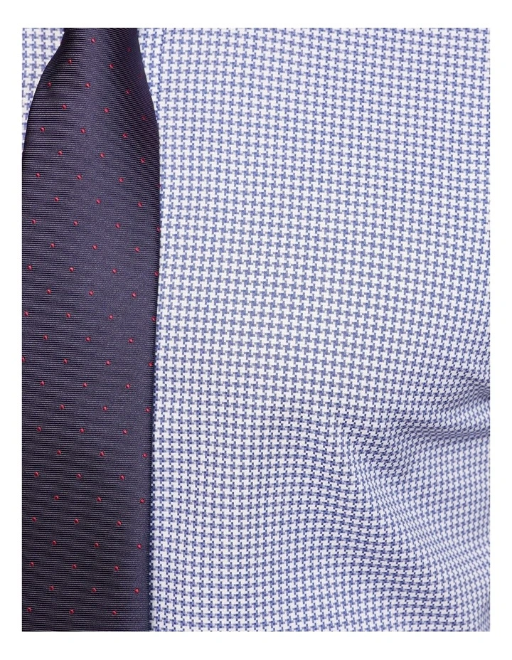 Oxford Beckton Houndstooth Slim Fit Shirt In Blue 8 Oxford Beckton Houndstooth Slim Fit Shirt In Blue - Image 6