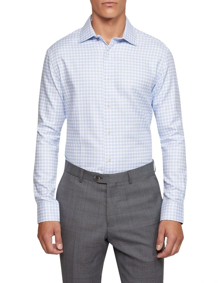 Oxford Islington Regular Fit Dobby Shirt In Sky 7 Oxford Islington Regular Fit Dobby Shirt In Sky - Image 5