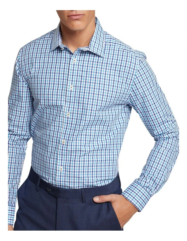 Oxford Beckton Check Shirt In Blue 6 Oxford Beckton Check Shirt In Blue - Image 4