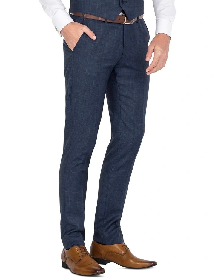 Ferrari Formalwear Blue Flat Front Trouser 5 Ferrari Formalwear Blue Flat Front Trouser - Image 3