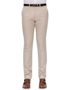 Gibson Slim Fit Sand Linen Caper Trouser