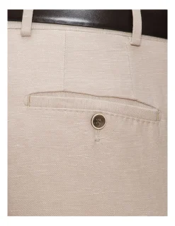 Gibson Slim Fit Sand Linen Caper Trouser -Cambridge Clothing shop 742215070 4 720x928