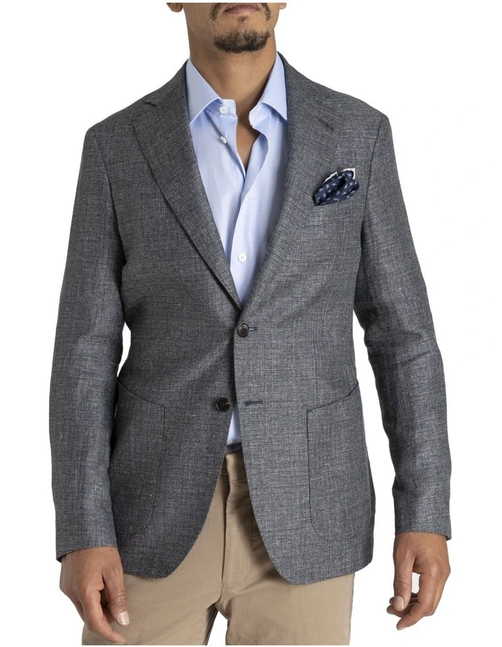 Henry Sartorial Reda Linen Blazer Long Grey 3 Henry Sartorial Reda Linen Blazer Long Grey