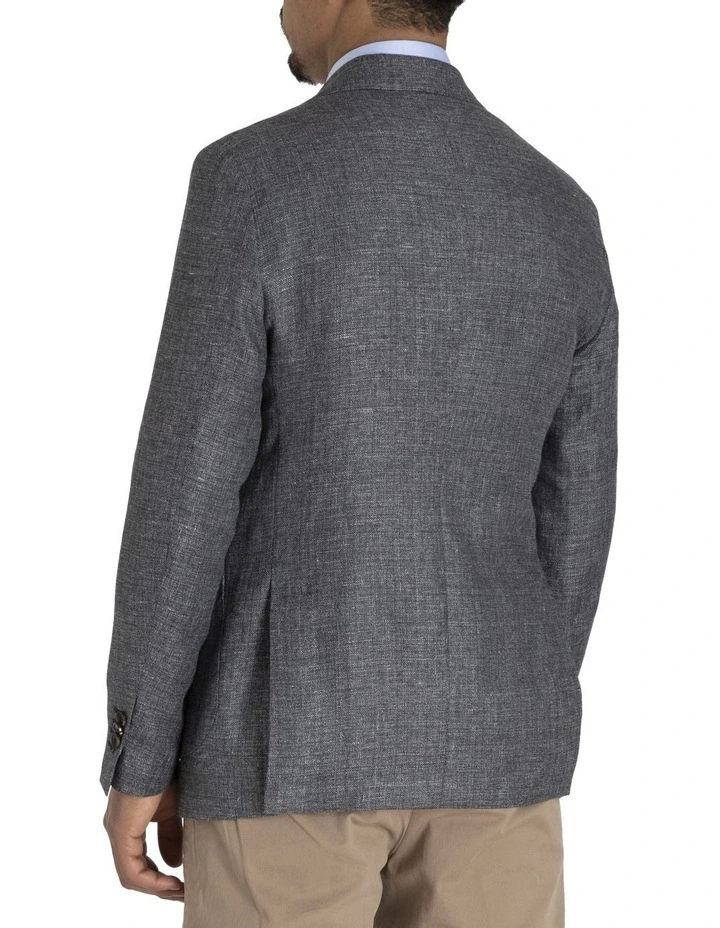 Henry Sartorial Reda Linen Blazer Long Grey 7 Henry Sartorial Reda Linen Blazer Long Grey - Image 5