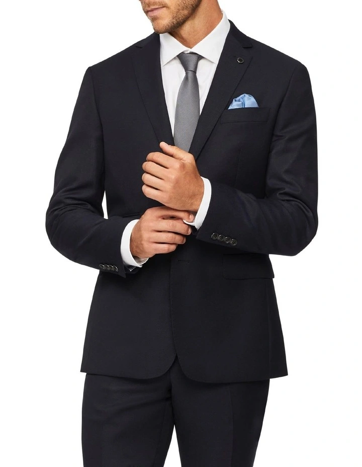Van Heusen Black Label Slim Pure Wool Dobby Suit Jacket Navy 3 Van Heusen Black Label Slim Pure Wool Dobby Suit Jacket Navy