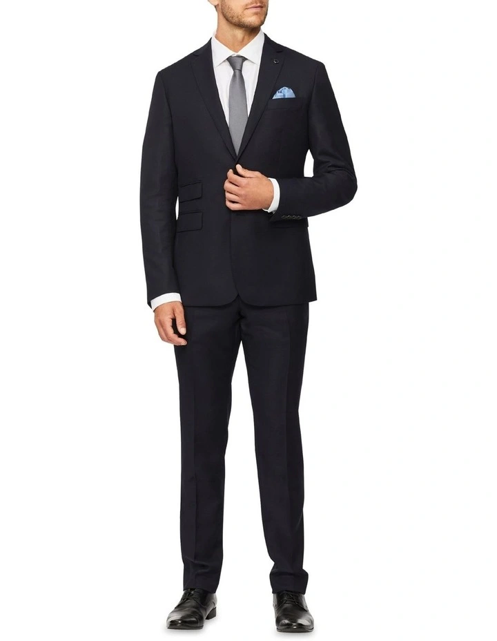 Van Heusen Black Label Slim Pure Wool Dobby Suit Jacket Navy 4 Van Heusen Black Label Slim Pure Wool Dobby Suit Jacket Navy - Image 2