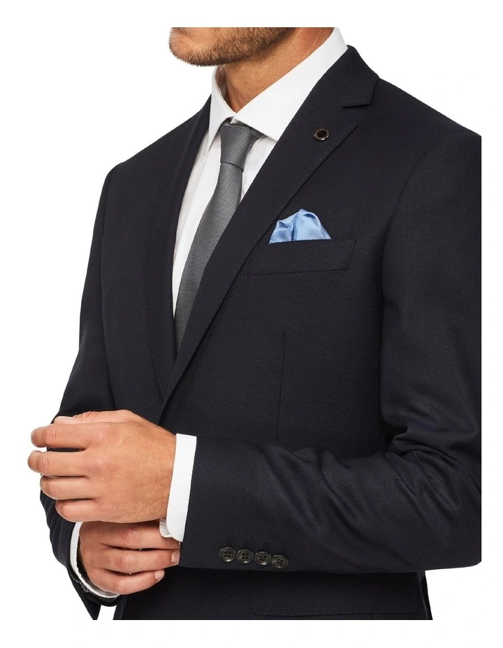 Van Heusen Black Label Slim Pure Wool Dobby Suit Jacket Navy 6 Van Heusen Black Label Slim Pure Wool Dobby Suit Jacket Navy - Image 4