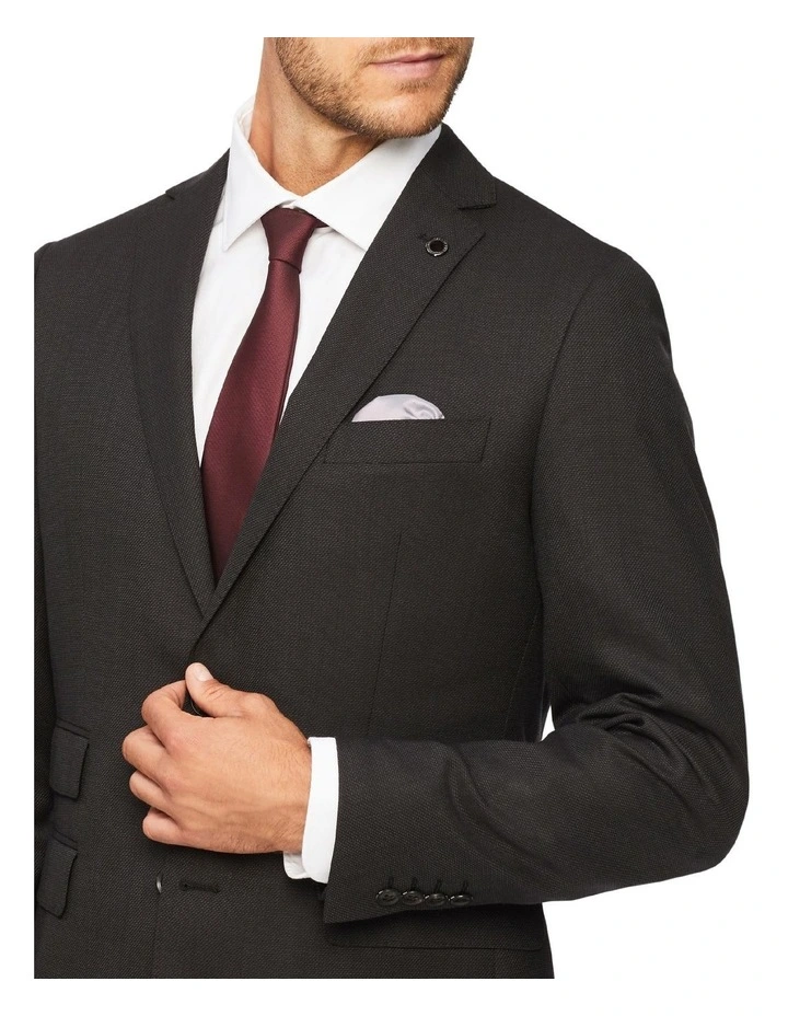 Van Heusen Black Label Slim Pure Wool Dobby Suit Jacket Charcoal 6 Van Heusen Black Label Slim Pure Wool Dobby Suit Jacket Charcoal - Image 4