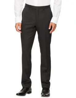 Van Heusen Black Label Slim Pure Wool Dobby Suit Pant Charcoal