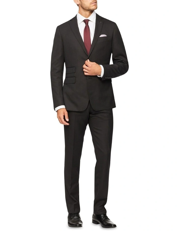 Van Heusen Black Label Slim Pure Wool Dobby Suit Pant Charcoal 4 Van Heusen Black Label Slim Pure Wool Dobby Suit Pant Charcoal - Image 2