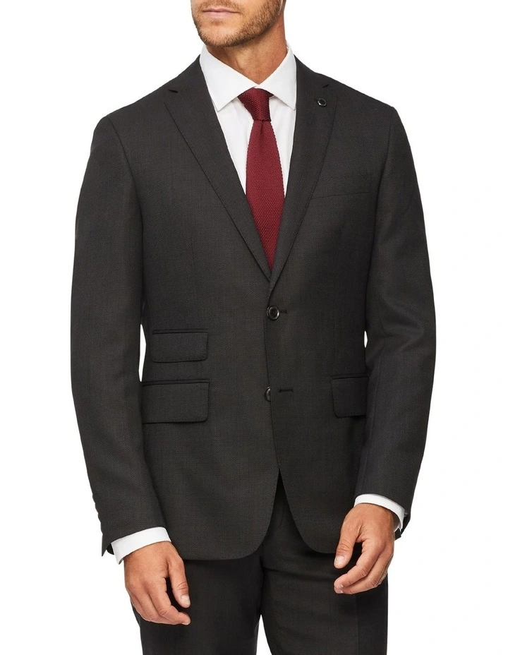 Van Heusen Black Label Tailored Pure Wool Dobby Suit Jacket Charcoal 3 Van Heusen Black Label Tailored Pure Wool Dobby Suit Jacket Charcoal