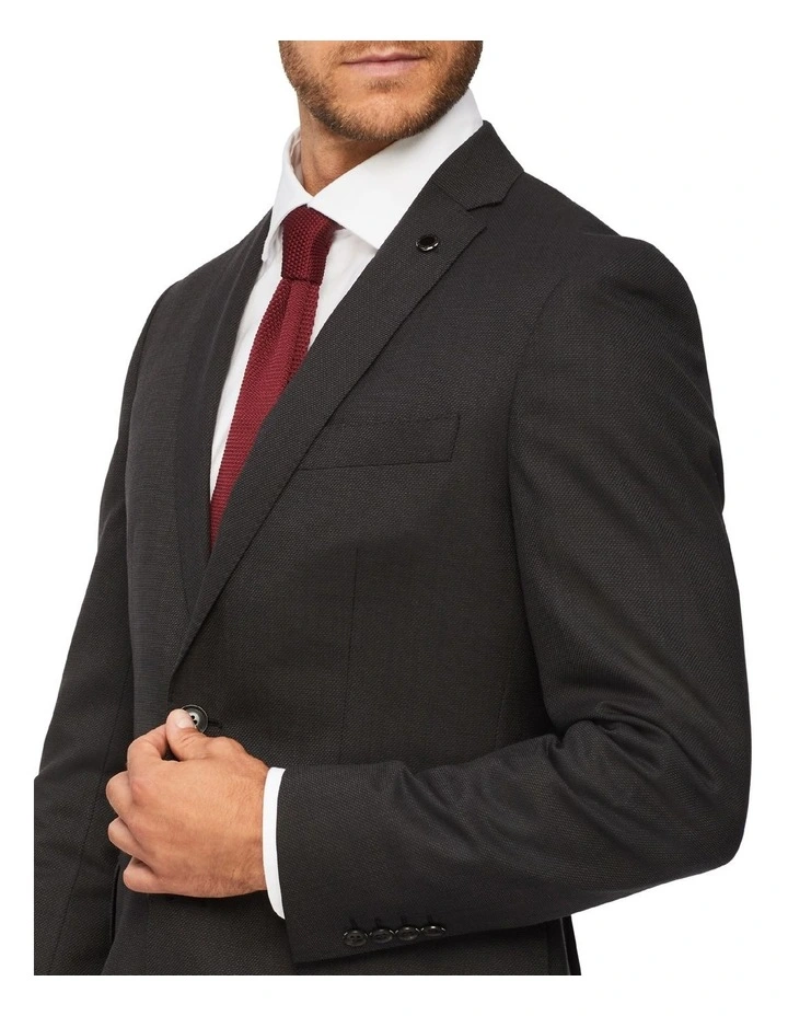 Van Heusen Black Label Tailored Pure Wool Dobby Suit Jacket Charcoal 6 Van Heusen Black Label Tailored Pure Wool Dobby Suit Jacket Charcoal - Image 4