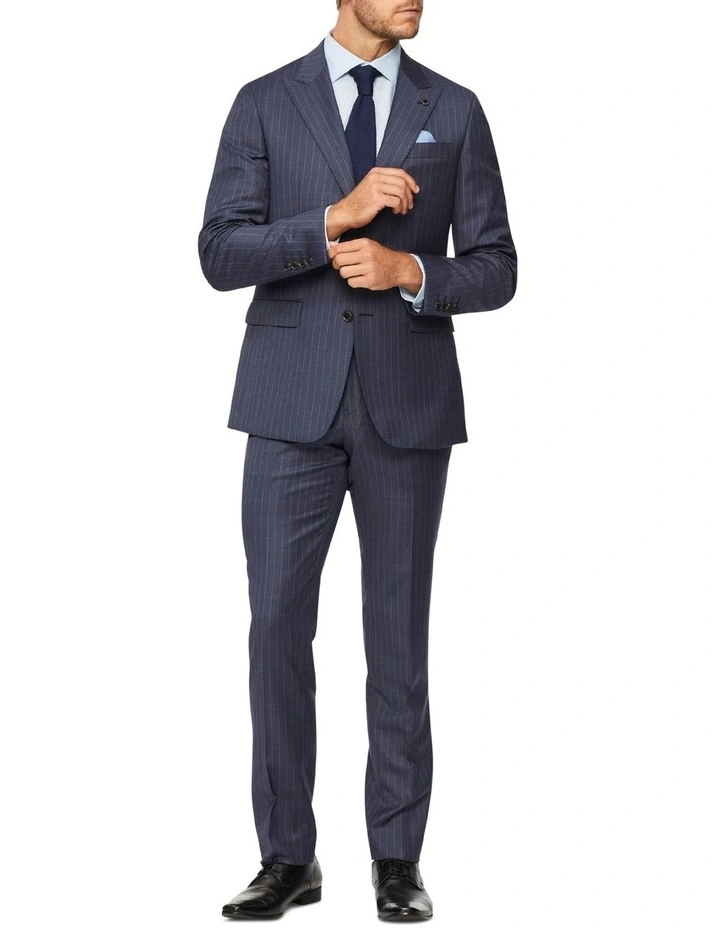 Van Heusen Black Label Slim Pure Wool Pinstripe Suit Pant Ink Blue 4 Van Heusen Black Label Slim Pure Wool Pinstripe Suit Pant Ink Blue - Image 2