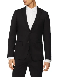 Calvin Klein Super Slim Twill Suit Jacket Black