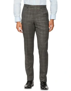 Van Heusen Black Label Slim Pure Wool Windowpane Suit Pant Blue
