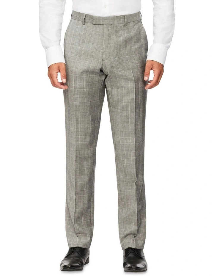 Van Heusen Black Label Tailored Pure Wool Windowpane Check Suit Pant Light Grey 3 Van Heusen Black Label Tailored Pure Wool Windowpane Check Suit Pant Light Grey