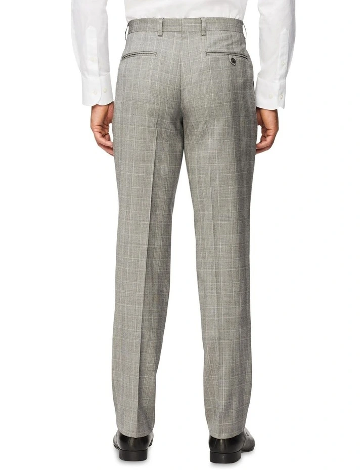 Van Heusen Black Label Tailored Pure Wool Windowpane Check Suit Pant Light Grey 5 Van Heusen Black Label Tailored Pure Wool Windowpane Check Suit Pant Light Grey - Image 3