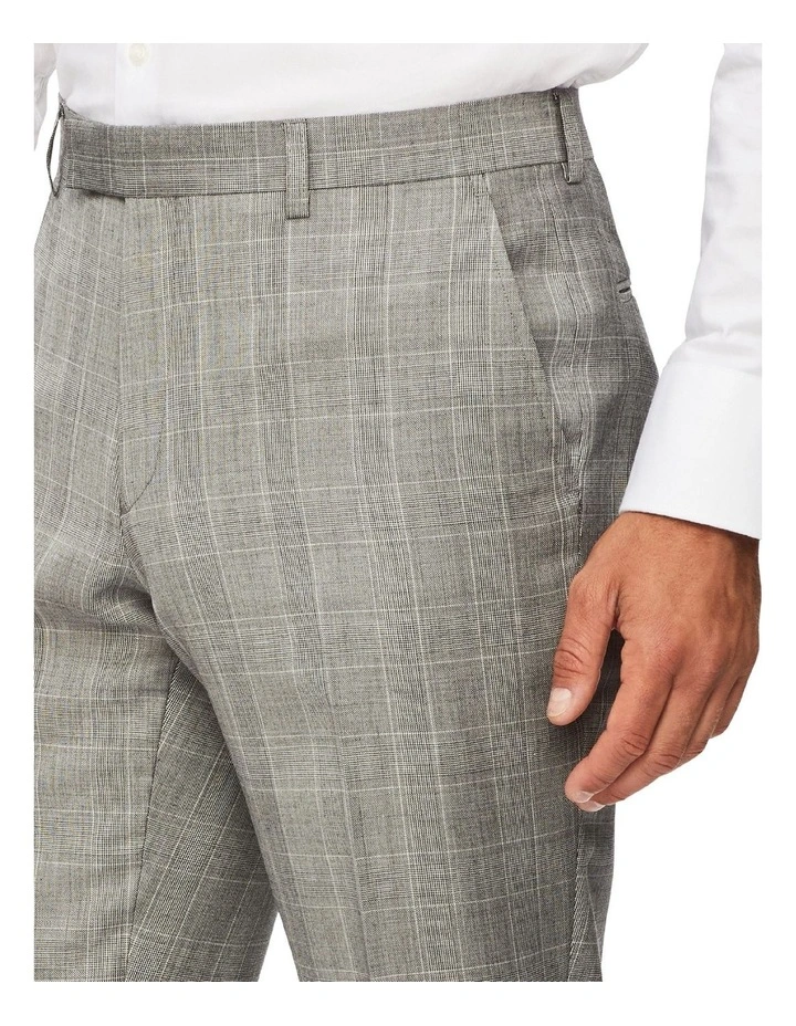 Van Heusen Black Label Tailored Pure Wool Windowpane Check Suit Pant Light Grey 6 Van Heusen Black Label Tailored Pure Wool Windowpane Check Suit Pant Light Grey - Image 4
