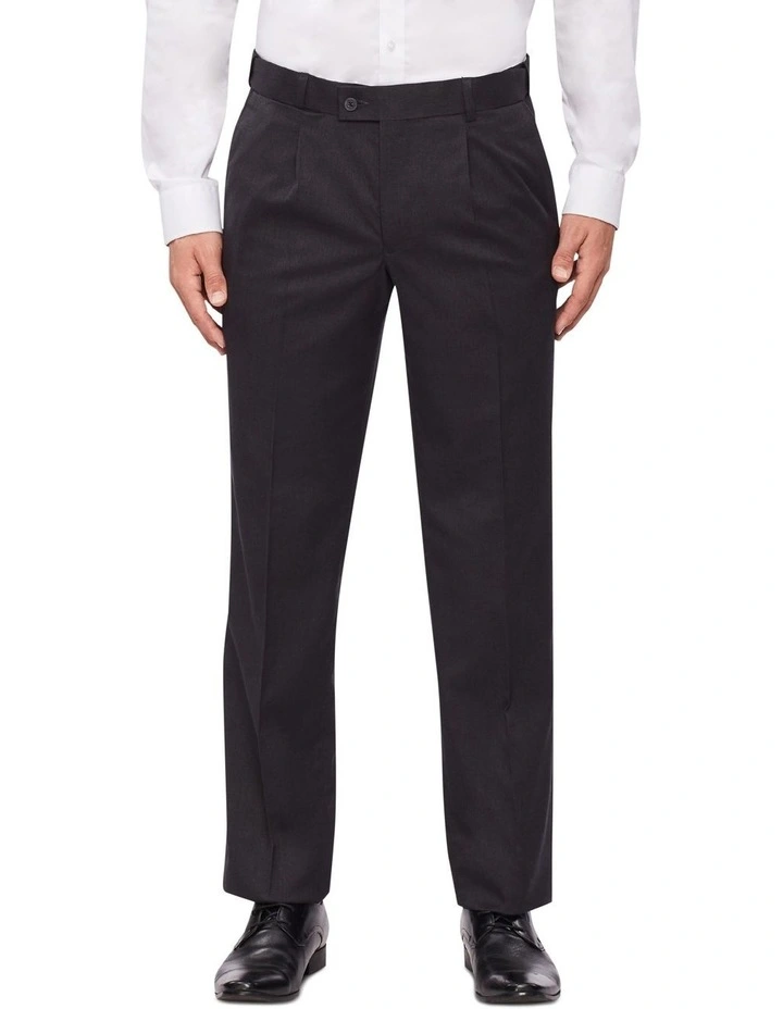 Van Heusen Pleat Front Tailored Trouser Charcoal 3 Van Heusen Pleat Front Tailored Trouser Charcoal
