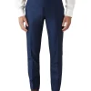 Dom Bagnato Tailored Fit Fabio Geometric Check Wool Suit Trouser Blue -Cambridge Clothing shop 901287640 1 720x928