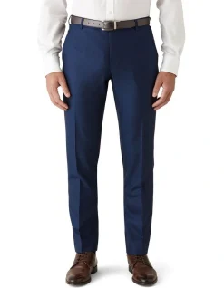 Dom Bagnato Tailored Fit Fabio Geometric Check Wool Suit Trouser Blue