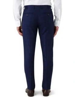 Dom Bagnato Tailored Fit Fabio Textured Navy Check Wool Suit Trouser Navy -Cambridge Clothing shop 901288000 3 720x928