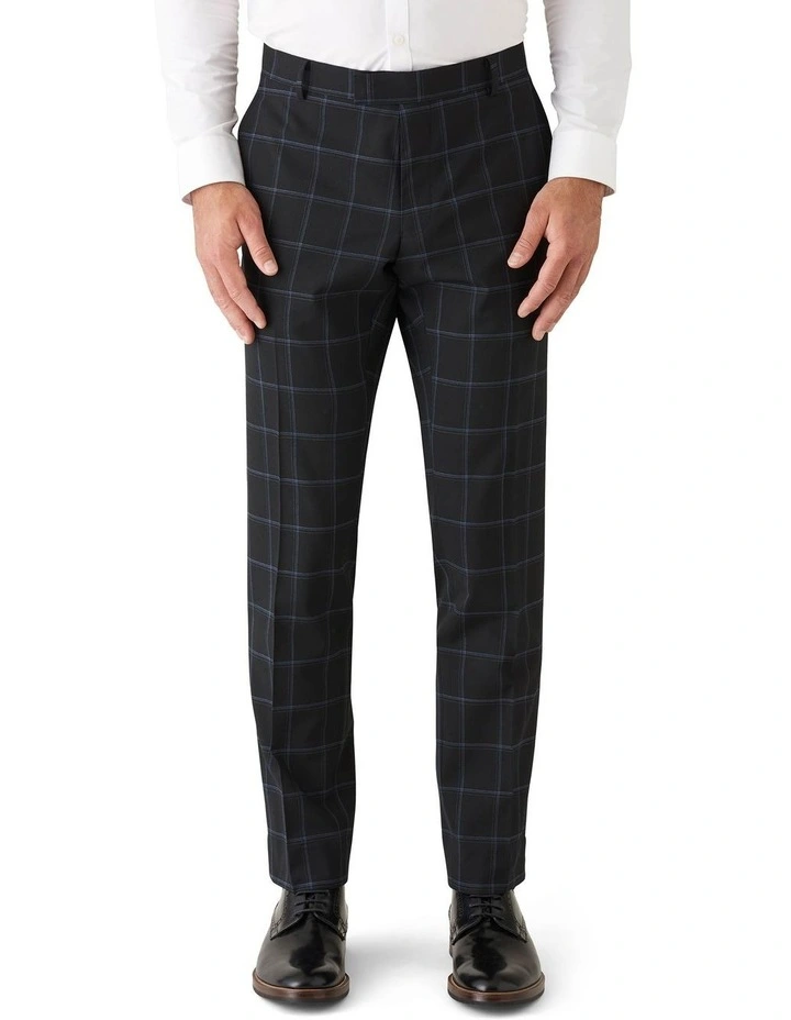 Gibson Slim Stretch Fit Caper Check Performance Trouser Black 3 Gibson Slim Stretch Fit Caper Check Performance Trouser Black