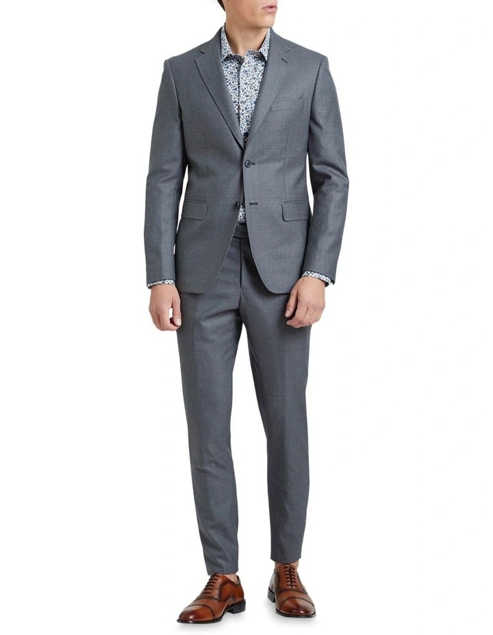 Oxford Byron Wool Stretch Suit Trousers In Grey 7 Oxford Byron Wool Stretch Suit Trousers In Grey - Image 5