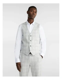 Front Page 33 Yd. Patrick Check Waistcoat Silver