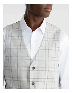 Yd. Patrick Check Waistcoat Silver -Cambridge Clothing shop 906468760 3 720x928