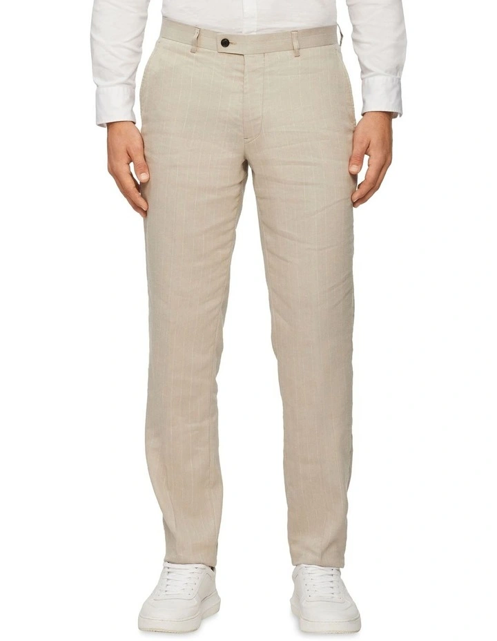 Calvin Klein Slim Linen Blend Stretch Pinstripe Suit Pant In Ecru 3 Calvin Klein Slim Linen Blend Stretch Pinstripe Suit Pant In Ecru