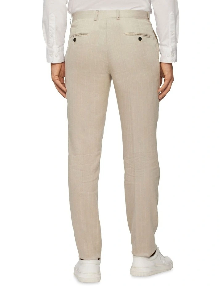 Calvin Klein Slim Linen Blend Stretch Pinstripe Suit Pant In Ecru 4 Calvin Klein Slim Linen Blend Stretch Pinstripe Suit Pant In Ecru - Image 2