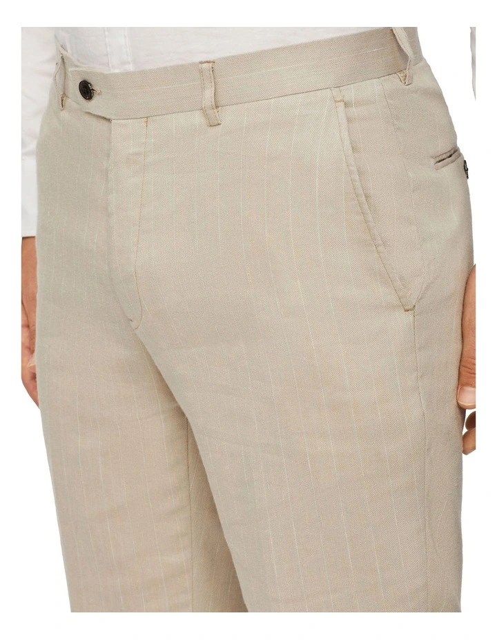 Calvin Klein Slim Linen Blend Stretch Pinstripe Suit Pant In Ecru 5 Calvin Klein Slim Linen Blend Stretch Pinstripe Suit Pant In Ecru - Image 3