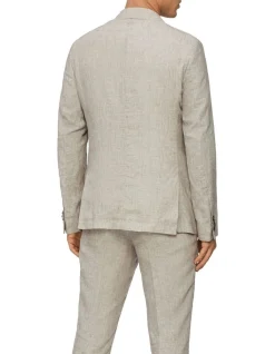 Calvin Klein X-Slim Linen Blend Stretch Double Breasted Suit Jacket In Light Grey -Cambridge Clothing shop 926776720 4 1 720x928