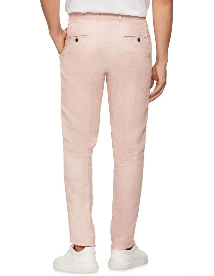 Calvin Klein X-Slim Plain Linen Suit Pant In Pink 5 Calvin Klein X-Slim Plain Linen Suit Pant In Pink - Image 3