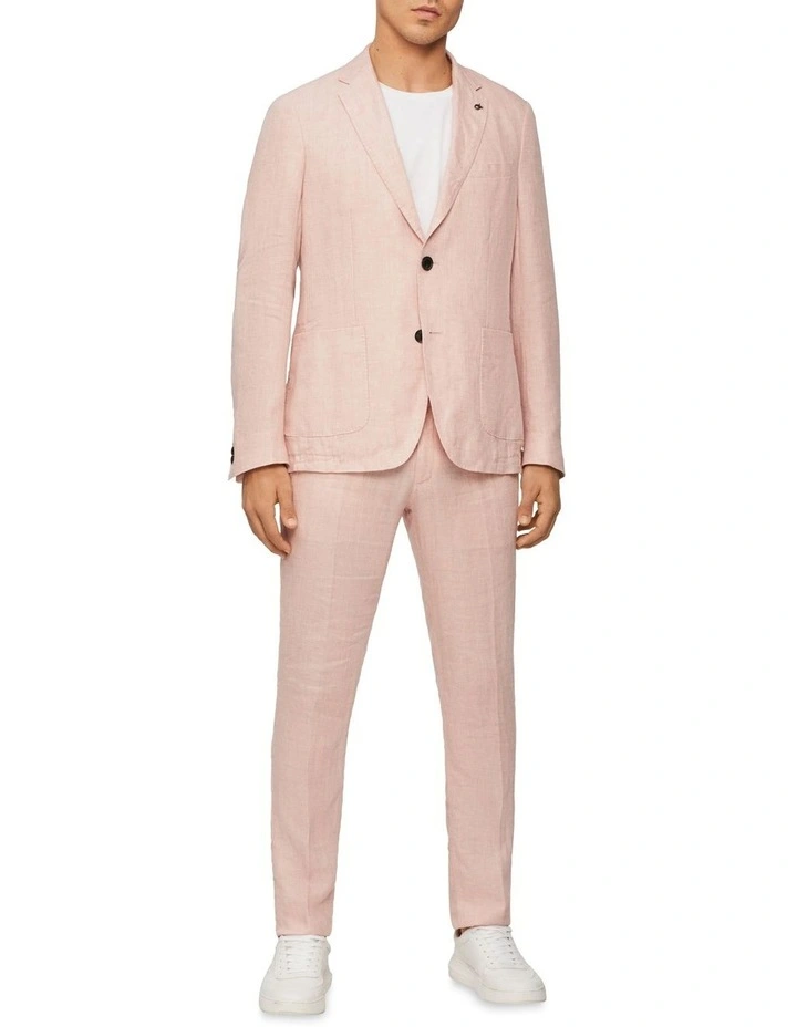 Calvin Klein X-Slim Plain Linen Suit Pant In Pink 7 Calvin Klein X-Slim Plain Linen Suit Pant In Pink - Image 5