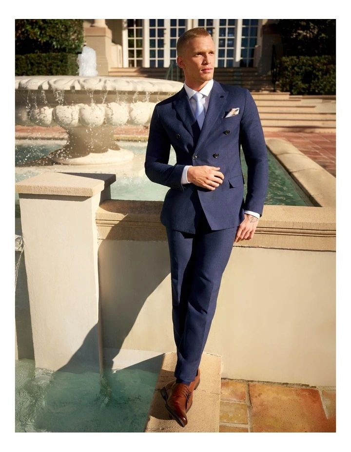 Calvin Klein Slim Puppytooth Suit Pant In Navy 4 Calvin Klein Slim Puppytooth Suit Pant In Navy - Image 2