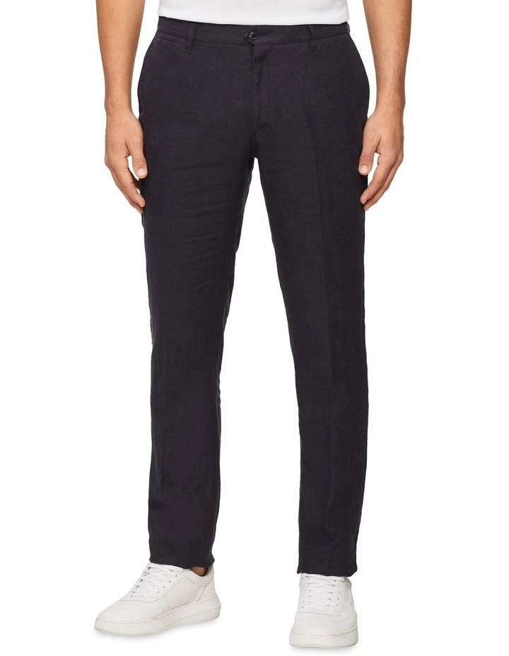 Calvin Klein X-Slim Plain Linen Suit Pant In Navy 3 Calvin Klein X-Slim Plain Linen Suit Pant In Navy