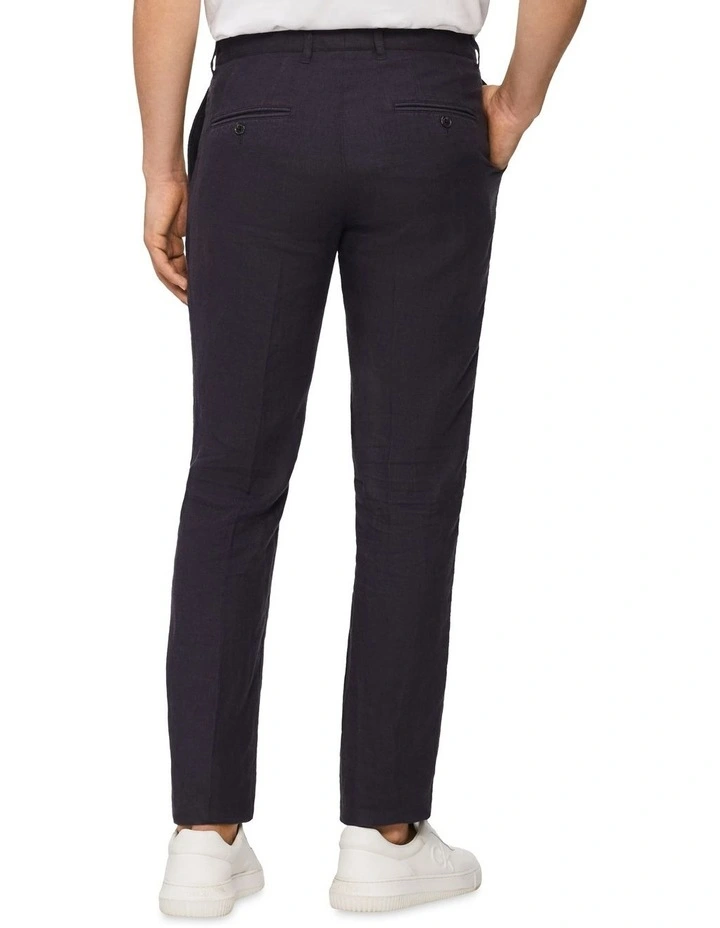 Calvin Klein X-Slim Plain Linen Suit Pant In Navy 4 Calvin Klein X-Slim Plain Linen Suit Pant In Navy - Image 2