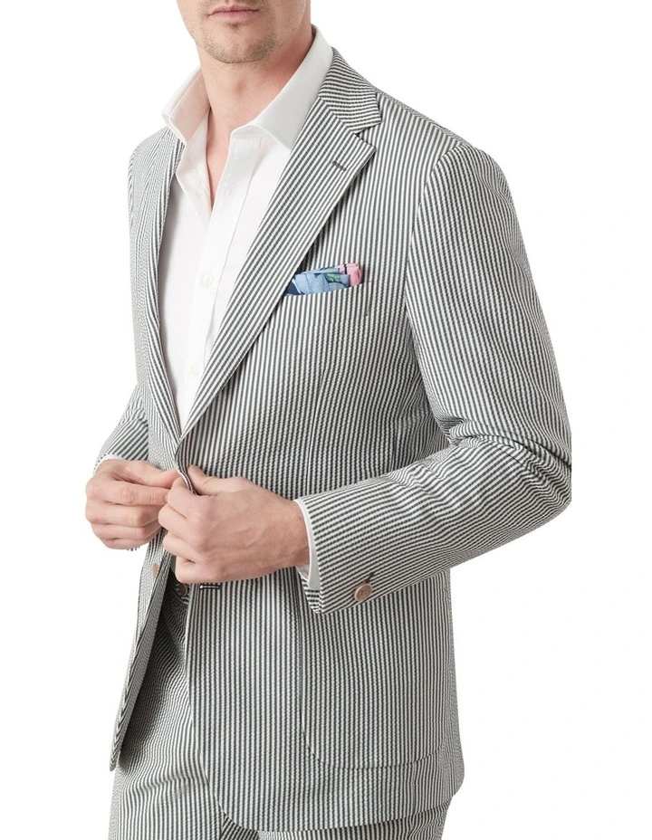 MJ Bale Gatsby Seersucker Jacket In Green 4 MJ Bale Gatsby Seersucker Jacket In Green - Image 2