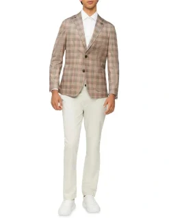 Calvin Klein Tonal Check Knit Blazer In Chocolate -Cambridge Clothing shop 928885690 3 1 720x928