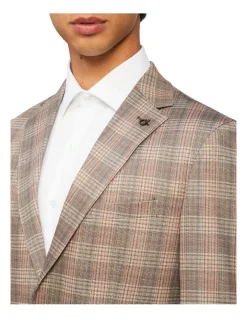 Calvin Klein Tonal Check Knit Blazer In Chocolate -Cambridge Clothing shop 928885690 5 720x928