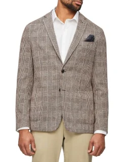 Van Heusen Black Label Check Blazer In Chocolate
