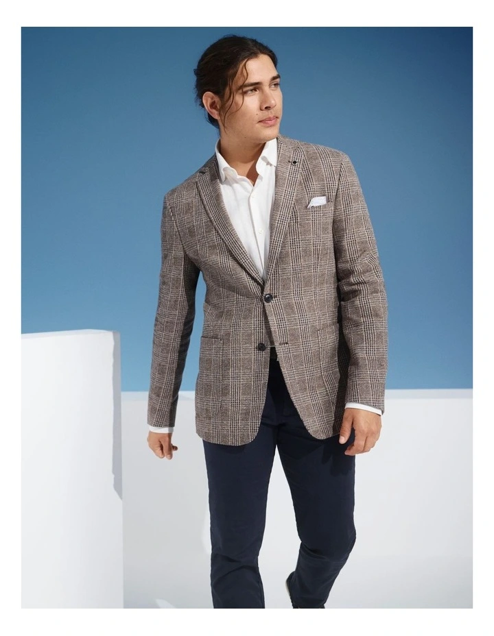 Van Heusen Black Label Check Blazer In Chocolate 4 Van Heusen Black Label Check Blazer In Chocolate - Image 2