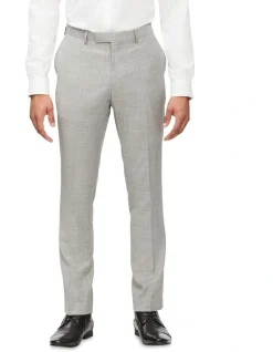 Van Heusen Black Label Slim Window Pane Suit Pant In Light Grey