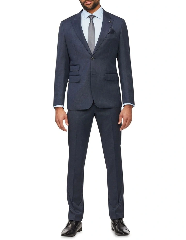 Van Heusen Black Label Slim Micro Check Suit Jacket In Navy 4 Van Heusen Black Label Slim Micro Check Suit Jacket In Navy - Image 2