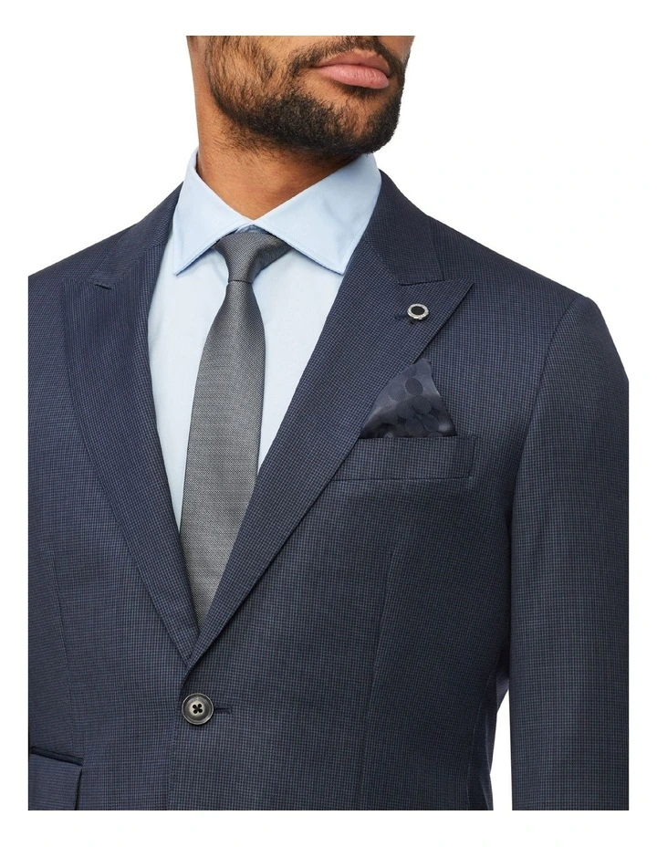 Van Heusen Black Label Slim Micro Check Suit Jacket In Navy 6 Van Heusen Black Label Slim Micro Check Suit Jacket In Navy - Image 4